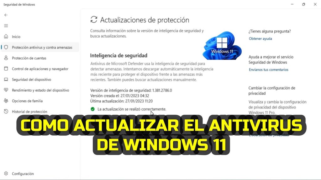 Cómo actualizar el Antivirus de Windows 11 - YouTube