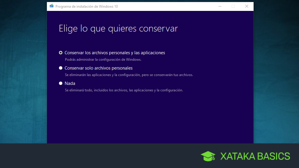 Cuándo hacer una instalación limpia, conservar sólo archivos o ...