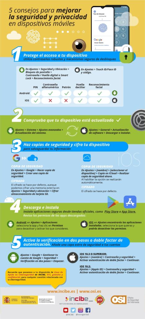 Protege tu móvil iOS y Android con 5 consejos | Ciudadanía | INCIBE