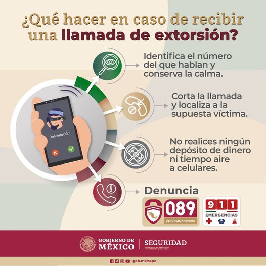 Recomendaciones en caso de recibir una llamada de extorsión