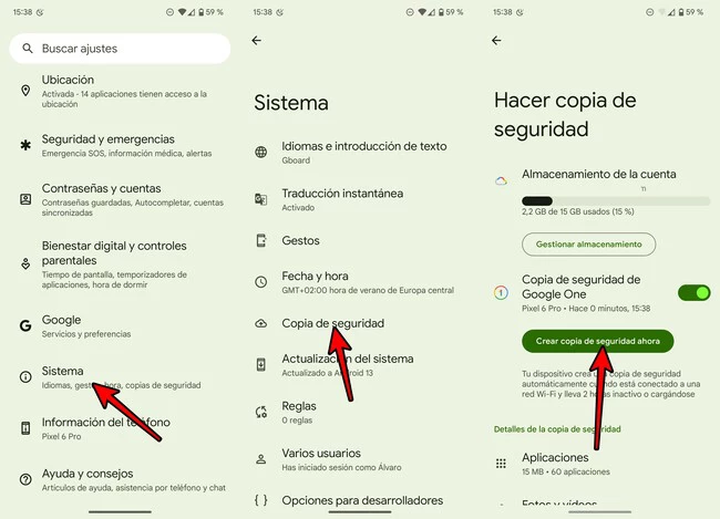 Cómo hacer una copia de seguridad completa de un móvil Android